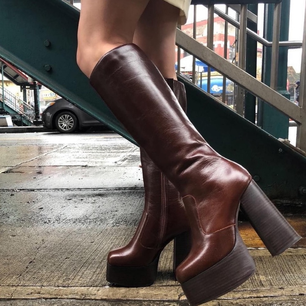 JEFFREY CAMPBELL HEY-JOE BROWN SIZE 8.5 US
